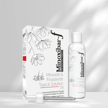 🎁 Minoxibar-F Hair Restore Topical Solution 5% | Minoxidil & Finasteride Formula with Redensyl, Procapil & Caffeine | Advanced Hair Regrowth Treatment – 60ml (100% off)