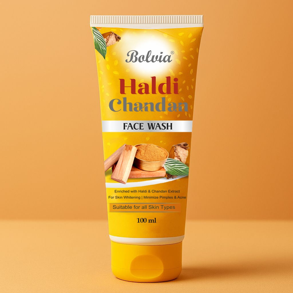 Bolvia Face Wash Combo Pack, Lemon Apricot & Haldi Chandan, 100ml Each, Pack of 2